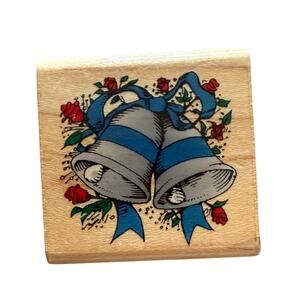 Comotion Vintage 1991 551 Wedding Bells Wood Mount Rubber Stamp